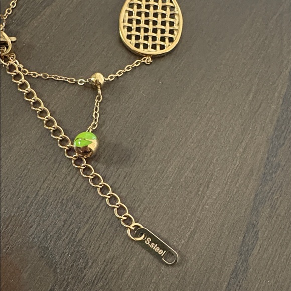 New adjustable Gold Tennis Racket Bracelet - Picture 7 of 7